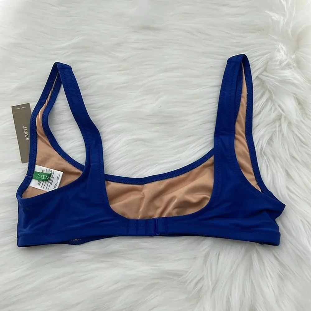 J.Crew Women's Heritage scoopneck bikini top - Blue - Medium - NWT
